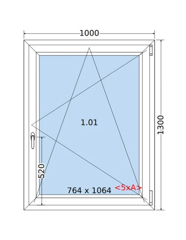 Kunststofffenster PVC Fenster 100 x 130 cm DREH/KIPP Salamander GreenEvolution 76