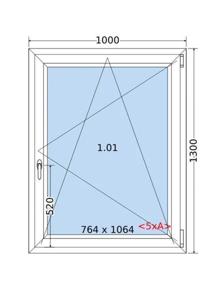 Kunststofffenster PVC Fenster 100 x 130 cm DREH/KIPP Salamander GreenEvolution 76