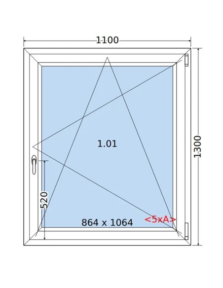 Kunststofffenster PVC Fenster 110 x 130 cm DREH/KIPP Salamander GreenEvolution 76