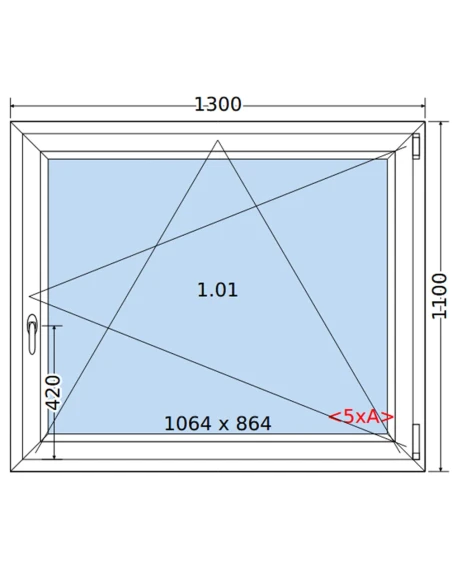 Kunststofffenster PVC Fenster 130 x 110 cm DREH/KIPP Salamander GreenEvolution 76