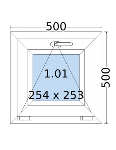 Kunststofffenster PVC Fenster 50 x 50 cm KIPP Salamander BluEvolution 82