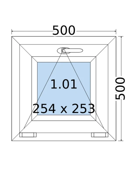 Kunststofffenster PVC Fenster 50 x 50 cm KIPP Salamander BluEvolution 82