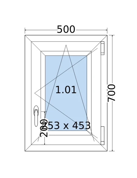 Kunststofffenster PVC Fenster 50 x 70 cm DREH/KIPP Salamander BluEvolution 82