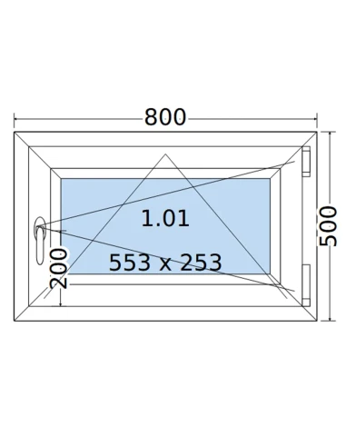 Kunststofffenster PVC Fenster 80 x 50 cm DREH/KIPP Salamander BluEvolution 82
