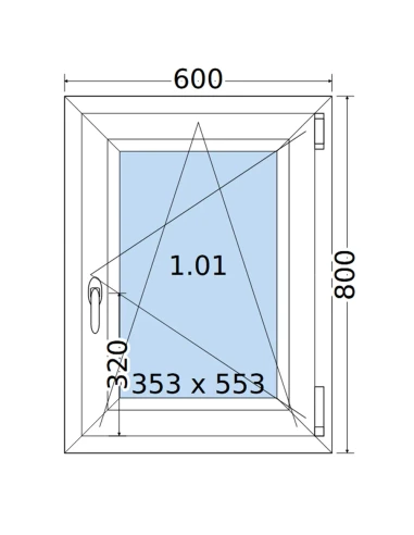 Kunststofffenster PVC Fenster 60 x 80 cm DREH/KIPP Salamander BluEvolution 82