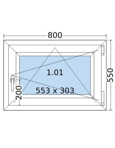 Kunststofffenster PVC Fenster 80 x 55 cm DREH/KIPP Salamander BluEvolution 82 2