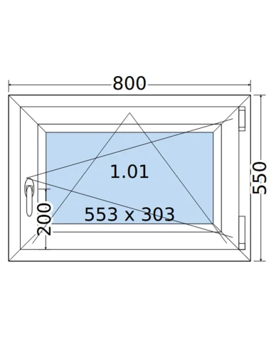 Kunststofffenster PVC Fenster 80 x 55 cm DREH/KIPP Salamander BluEvolution 82