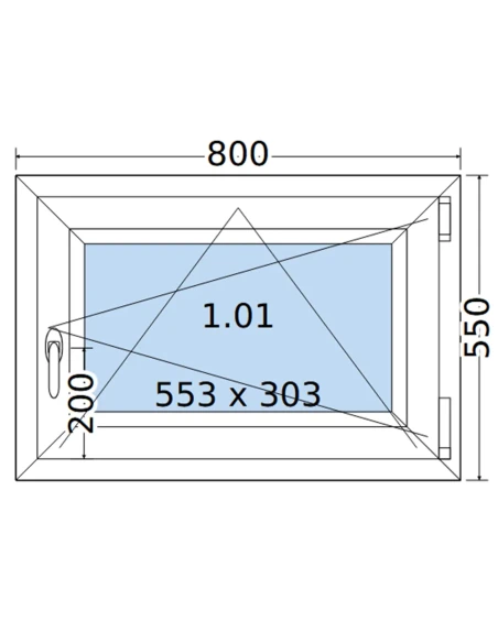 Kunststofffenster PVC Fenster 80 x 55 cm DREH/KIPP Salamander BluEvolution 82