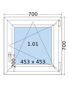 Kunststofffenster PVC Fenster 70 x 70 cm DREH/KIPP Salamander BluEvolution 82 2