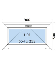 Kunststofffenster PVC Fenster 90 x 50 cm KIPP Salamander BluEvolution 82 2