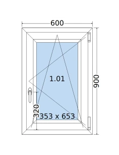 Kunststofffenster PVC Fenster 60 x 90 cm DREH/KIPP Salamander BluEvolution 82 2