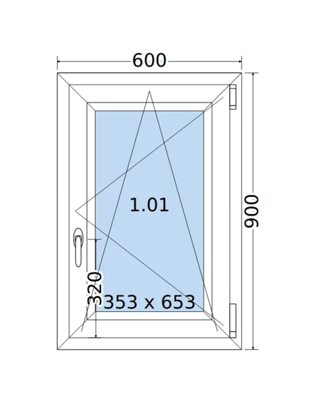 Kunststofffenster PVC Fenster 60 x 90 cm DREH/KIPP Salamander BluEvolution 82