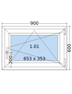 Kunststofffenster PVC Fenster 90 x 60 cm DREH/KIPP Salamander BluEvolution 82 2