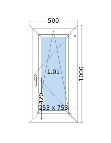 Kunststofffenster PVC Fenster 50 x 100 cm DREH/KIPP Salamander BluEvolution 82