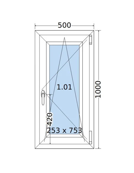 Kunststofffenster PVC Fenster 50 x 100 cm DREH/KIPP Salamander BluEvolution 82