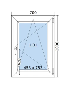 Kunststofffenster PVC Fenster 70 x 100 cm DREH/KIPP Salamander BluEvolution 82 2