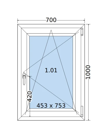 Kunststofffenster PVC Fenster 70 x 100 cm DREH/KIPP Salamander BluEvolution 82