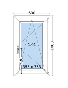 Kunststofffenster PVC Fenster 60 x 100 cm DREH/KIPP Salamander BluEvolution 82 2