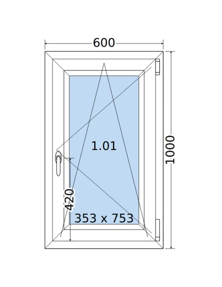 Kunststofffenster PVC Fenster 60 x 100 cm DREH/KIPP Salamander BluEvolution 82