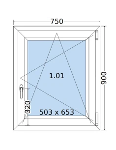 Kunststofffenster PVC Fenster 75 x 90 cm DREH/KIPP Salamander BluEvolution 82 2