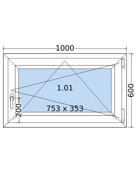 Kunststofffenster PVC Fenster 100 x 60 cm DREH/KIPP Salamander BluEvolution 82