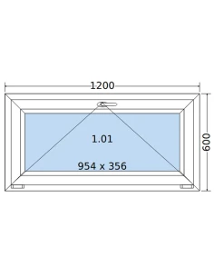 Kunststofffenster PVC Fenster 120 x 60 cm KIPP Salamander BluEvolution 82 2