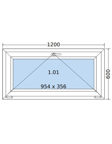 Kunststofffenster PVC Fenster 120 x 60 cm KIPP Salamander BluEvolution 82