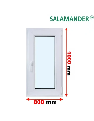 Kunststofffenster PVC Fenster 80 x 100 cm DREH/KIPP Salamander BluEvolution 82