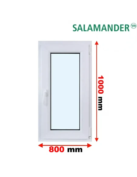 Kunststofffenster PVC Fenster 80 x 100 cm DREH/KIPP Salamander BluEvolution 82