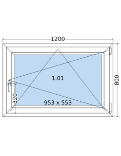 Kunststofffenster PVC Fenster 120 x 80 cm DREH/KIPP Salamander BluEvolution 82 2