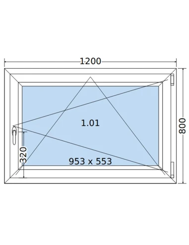 Kunststofffenster PVC Fenster 120 x 80 cm DREH/KIPP Salamander BluEvolution 82