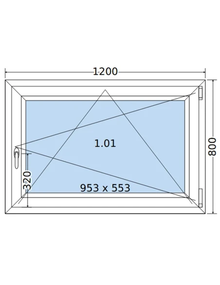 Kunststofffenster PVC Fenster 120 x 80 cm DREH/KIPP Salamander BluEvolution 82