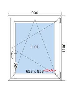 Kunststofffenster PVC Fenster 90 x 110 cm DREH/KIPP Salamander BluEvolution 82 2