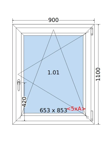Kunststofffenster PVC Fenster 90 x 110 cm DREH/KIPP Salamander BluEvolution 82