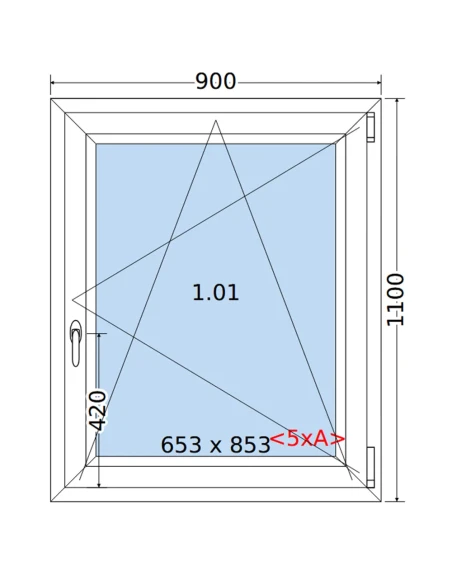 Kunststofffenster PVC Fenster 90 x 110 cm DREH/KIPP Salamander BluEvolution 82