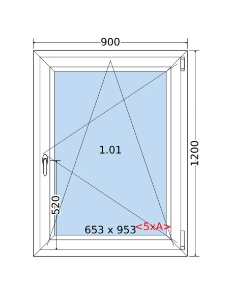 Kunststofffenster PVC Fenster 90 x 120 cm DREH/KIPP Salamander BluEvolution 82