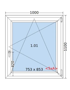 Kunststofffenster PVC Fenster 100 x 110 cm DREH/KIPP Salamander BluEvolution 82 2