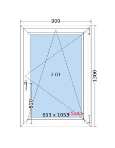 Kunststofffenster PVC Fenster 90 x 130 cm DREH/KIPP Salamander BluEvolution 82 2