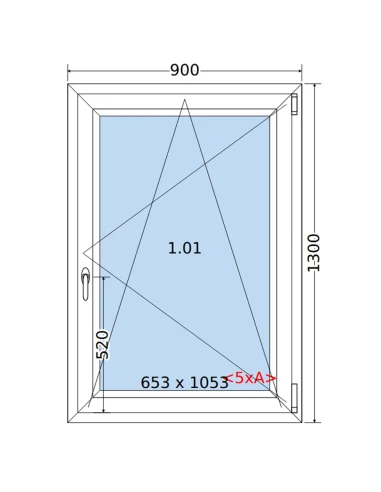Kunststofffenster PVC Fenster 90 x 130 cm DREH/KIPP Salamander BluEvolution 82