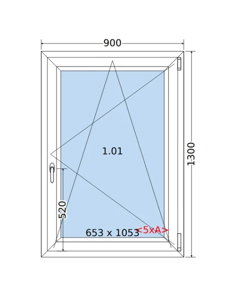 Kunststofffenster PVC Fenster 90 x 130 cm DREH/KIPP Salamander BluEvolution 82