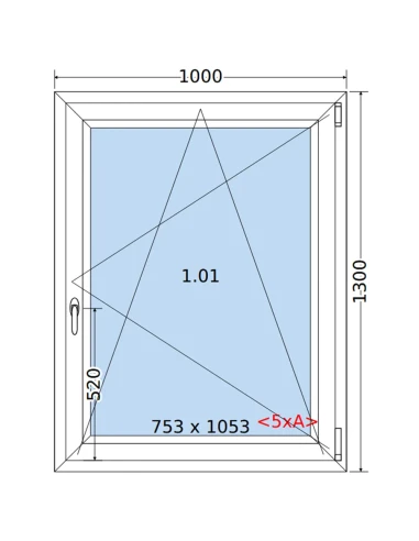 Kunststofffenster PVC Fenster 100 x 130 cm DREH/KIPP Salamander BluEvolution 82