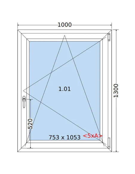 Kunststofffenster PVC Fenster 100 x 130 cm DREH/KIPP Salamander BluEvolution 82