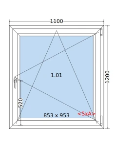 Kunststofffenster PVC Fenster 110 x 120 cm DREH/KIPP Salamander BluEvolution 82 2