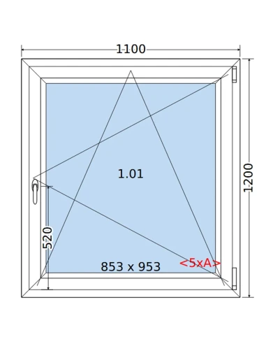 Kunststofffenster PVC Fenster 110 x 120 cm DREH/KIPP Salamander BluEvolution 82