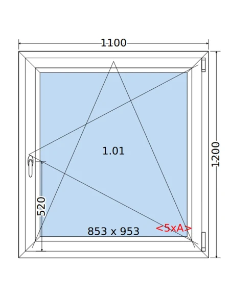 Kunststofffenster PVC Fenster 110 x 120 cm DREH/KIPP Salamander BluEvolution 82