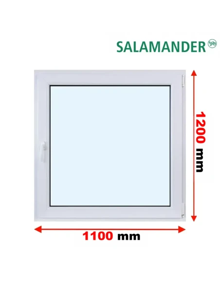 Kunststofffenster PVC Fenster 110 x 120 cm DREH/KIPP Salamander BluEvolution 82