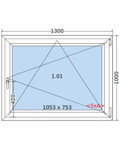 Kunststofffenster PVC Fenster 130 x 100 cm DREH/KIPP Salamander BluEvolution 82 2