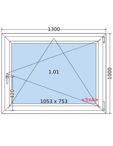 Kunststofffenster PVC Fenster 130 x 100 cm DREH/KIPP Salamander BluEvolution 82