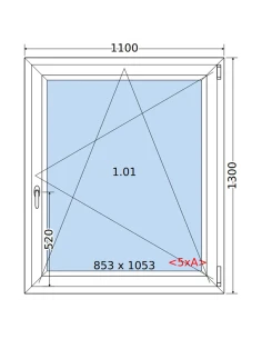 Kunststofffenster PVC Fenster 110 x 130 cm DREH/KIPP Salamander BluEvolution 82 2