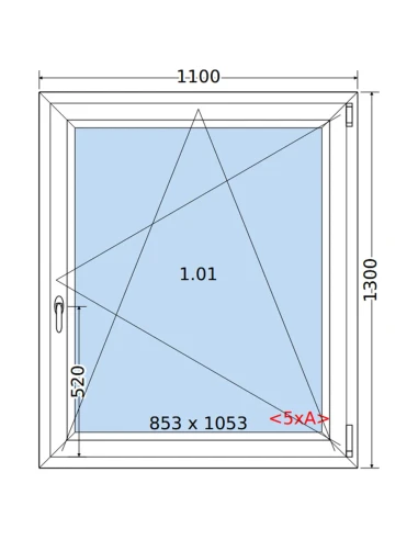 Kunststofffenster PVC Fenster 110 x 130 cm DREH/KIPP Salamander BluEvolution 82